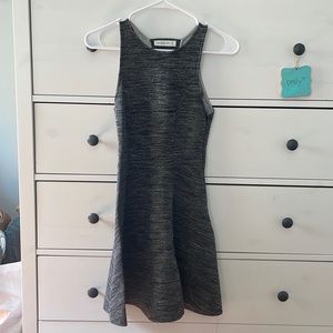 Abercrombie & Fitch Gray Midi Flare Bottom Dress with Back Cutouts